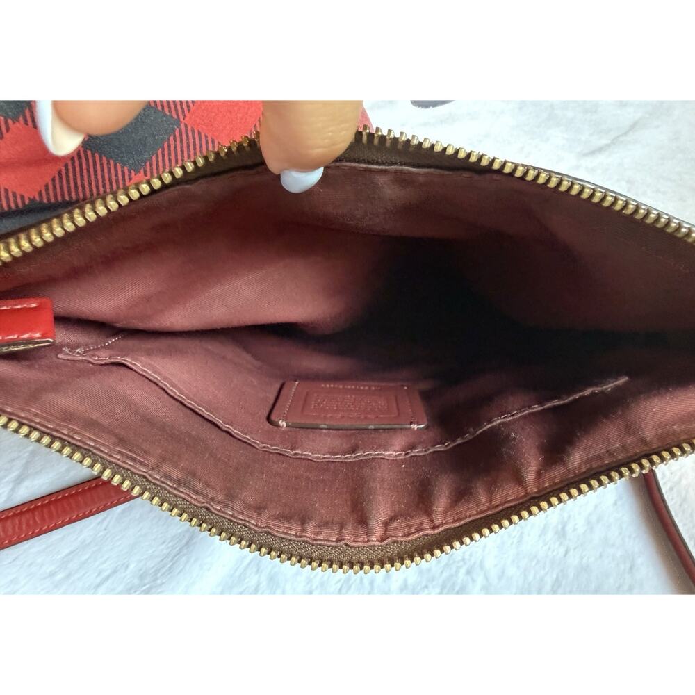 Coach Crossbody Bag Red Black Brown C2132-C1554 - Picture 5 of 10